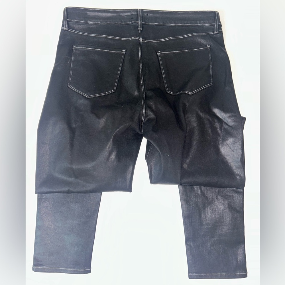 L’AGENCE women’s “Marguerite” coated black high rise skinny jeans size 32 - Picture 9 of 9
